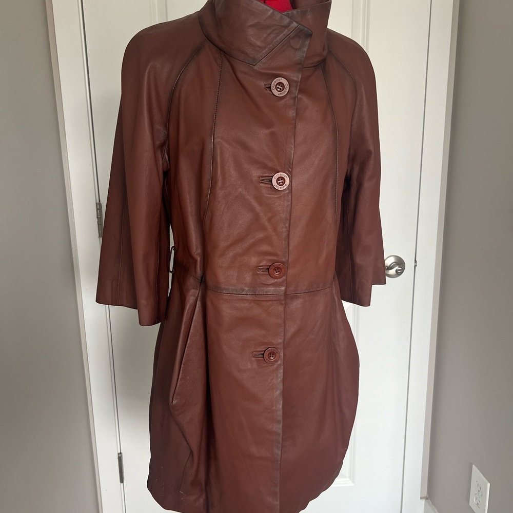 Women's Classic Brown Leather Jacket